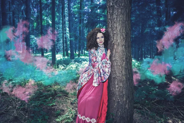 Outdoor Portrait Young Wonan Fairytale Style — Stock Photo, Image