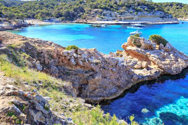 Mallorca, Balear Adaları, İspanya - Circa Mai, 2016: Portalları Vells bay Mallorca Adası, Akdeniz'de, İspanya Balear Adaları