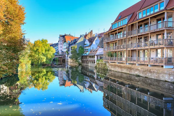 Oever Van Rivier Pegnitz Nuremberg Stad Duitsland — Stockfoto