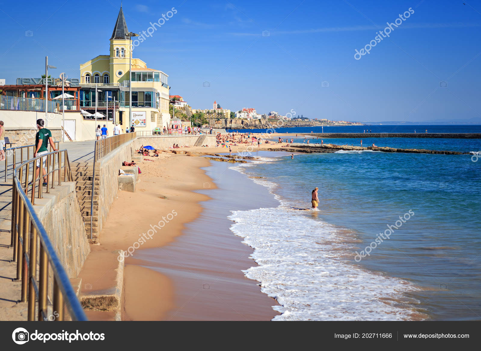Estoril Portugal Circa October 2016 Praia Tamariz Beach ...