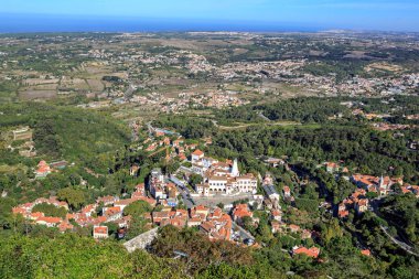 Sintra, Portekiz - Ekim, 2016 yaklaşık: Hava görünümü şehrin Sintra, Portekiz