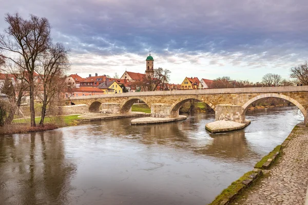 Városkép Regensburg Várost Híd Németország — Stock Fotó