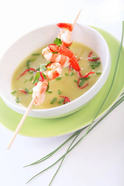 Nahaufnahme Einer Garnelensuppe — Stockfoto