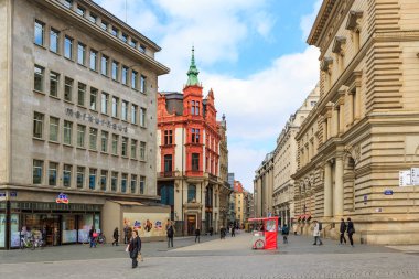 Leipzig, Almanya - Mart, 2018 yaklaşık: Almanya'da Leipzig kentinin city scape