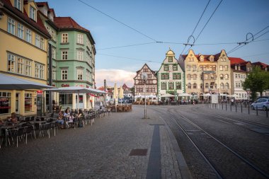 Erfurt, Almanya - Mart, 2018 yaklaşık: Erfurt Domplatz kasaba Almanya