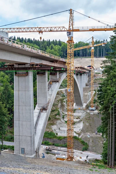 Bau Einer Neuen Eisbahnlinie Und Neuer Tunnel Der Abschnitt Ebensfeld — Stockfoto