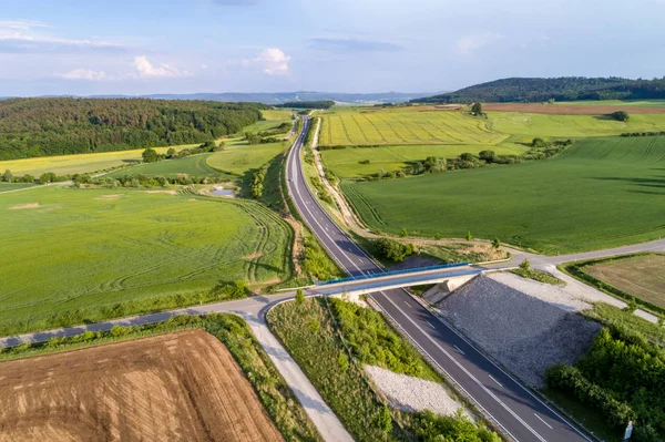 Tramo Autopista Paisaje Rural Cerca Coburgo Alemania — Foto de Stock