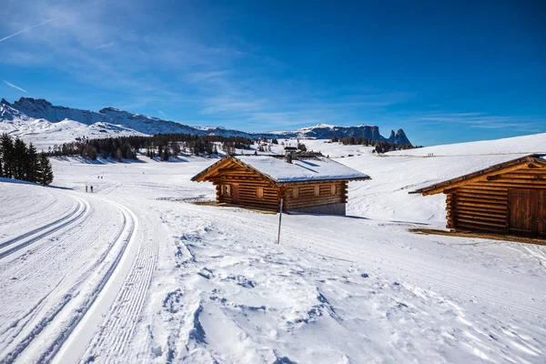 Das Skigebiet Gröden — Stockfoto