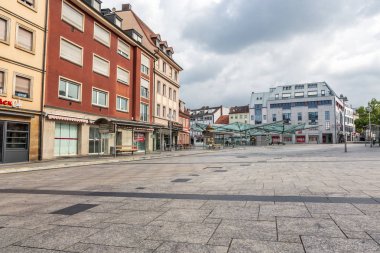 Rossmarkt Meydanı'na ve townscape Schweinfurt