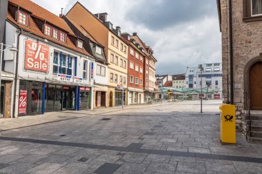 Rossmarkt Meydanı'na ve townscape Schweinfurt