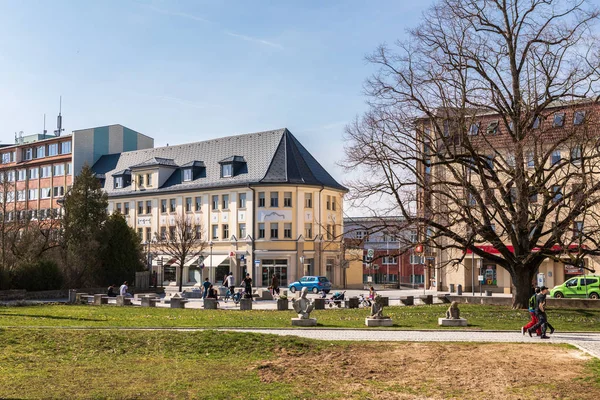 Straten van de stad Sonneberg — Stockfoto