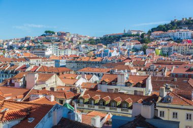 En yukarıdan Lizbon kasabası görünümü,