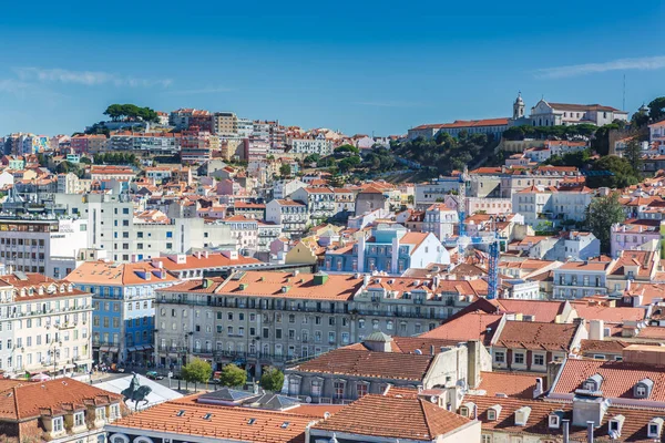 En yukarıdan Lizbon kasabası görünümü, — Stok fotoğraf