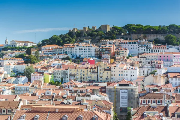 En yukarıdan Lizbon kasabası görünümü, — Stok fotoğraf