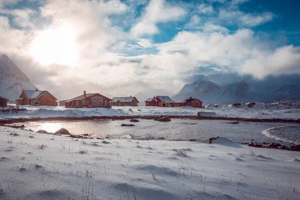 Ramberg dorf auf lofoten — Stockfoto