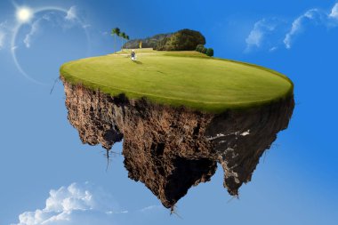 the flying golf course clipart