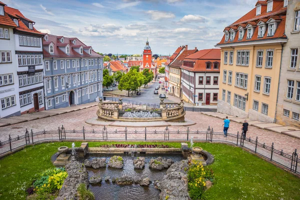 Fuente de Wasserkunst y cascadas frente a la ciudad de Gotha —  Fotos de Stock