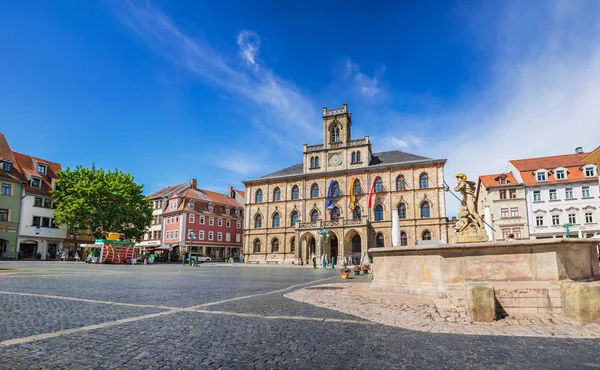 Marktplatz és Rathaus weimari — Stock Fotó