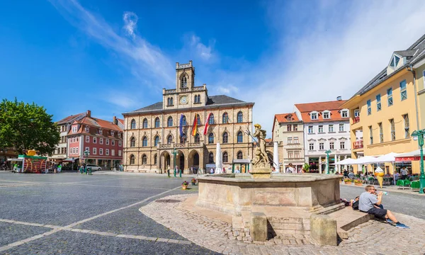 Marktplatz és Rathaus weimari — Stock Fotó