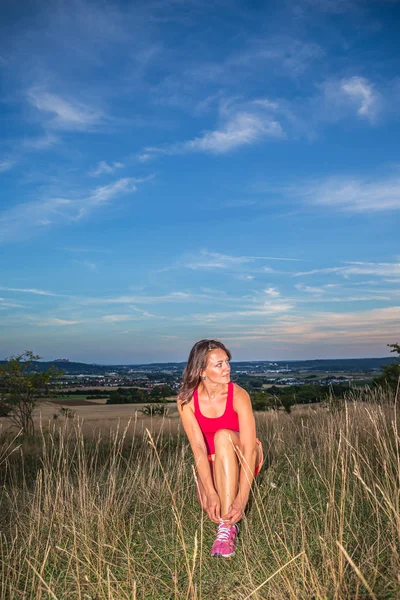 Joggen vrouw — Stockfoto