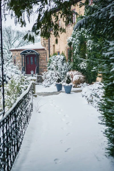 Castle in snow — Stock Photo, Image