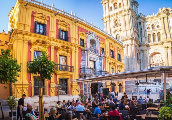 Malaga Plaza del Obispo — Stok fotoğraf