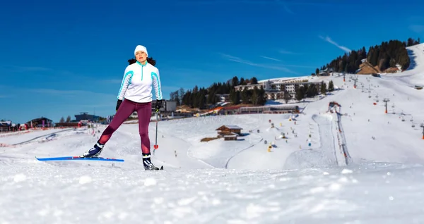 Langlauf eller längdskidor — Stockfoto