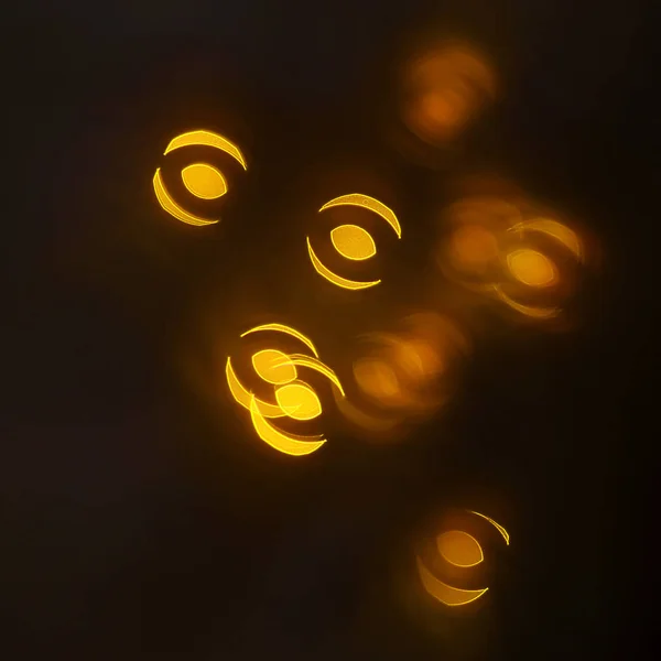 Vackra Guld Bokeh Med Mönster Geometriska Element Mörk Bakgrund — Stockfoto