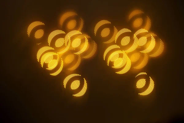 Vackra Guld Bokeh Med Mönster Geometriska Element Mörk Bakgrund — Stockfoto