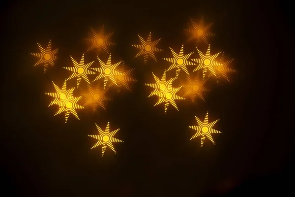 geometrik öğeleri üzerinde karanlık bir arka plan deseni ile güzel altın bokeh