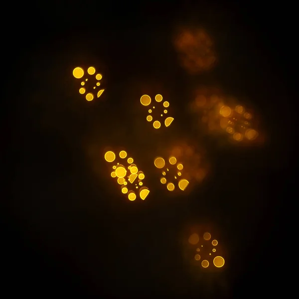 geometrik öğeleri üzerinde karanlık bir arka plan deseni ile güzel altın bokeh