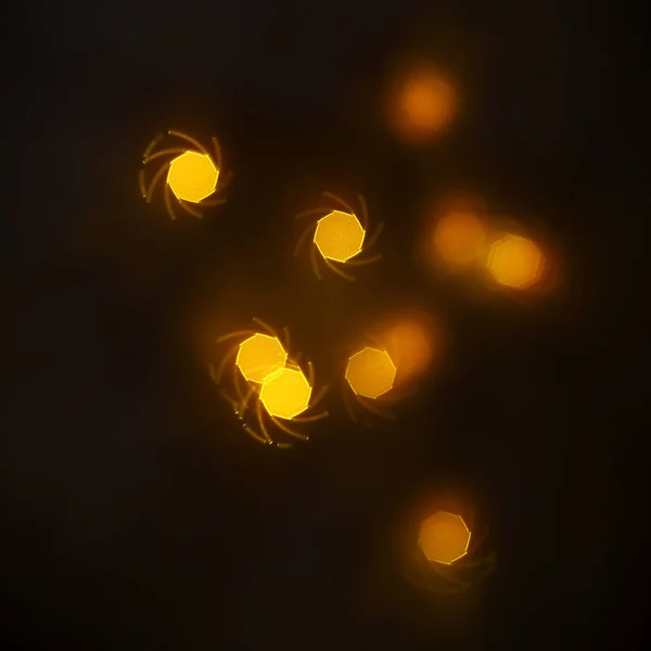 Hermoso Bokeh Oro Con Patrón Elementos Geométricos Sobre Fondo Oscuro — Foto de Stock