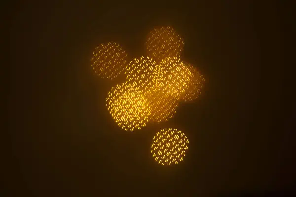 geometrik öğeleri üzerinde karanlık bir arka plan deseni ile güzel altın bokeh