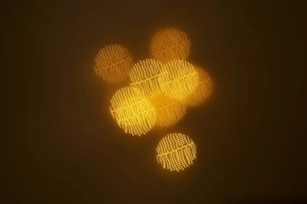 Красивый Золотой Боке Рисунком Геометрических Элементов Темном Фоне — стоковое фото