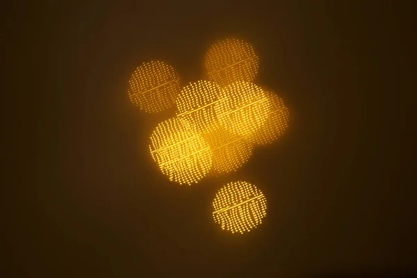 geometrik öğeleri üzerinde karanlık bir arka plan deseni ile güzel altın bokeh