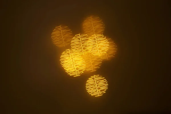 Belo Bokeh Ouro Com Padrão Elementos Geométricos Fundo Escuro — Fotografia de Stock