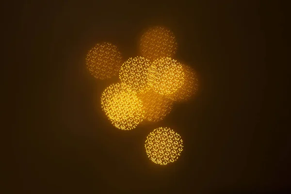 Vackra Guld Bokeh Med Mönster Geometriska Element Mörk Bakgrund — Stockfoto