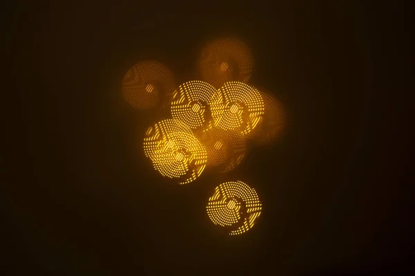 geometrik öğeleri üzerinde karanlık bir arka plan deseni ile güzel altın bokeh