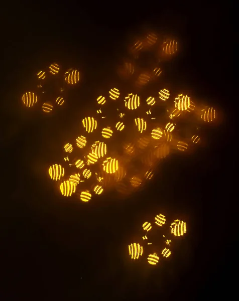 Wunderschönes Gold Bokeh Mit Geometrischen Elementen Auf Dunklem Hintergrund — Stockfoto