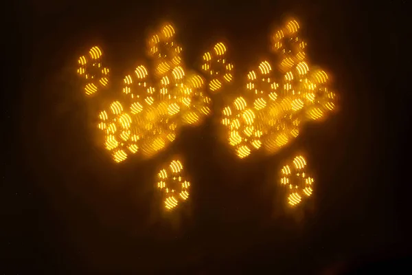 Wunderschönes Gold Bokeh Mit Geometrischen Elementen Auf Dunklem Hintergrund — Stockfoto