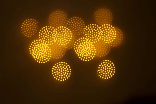 Hermoso Bokeh Oro Con Patrón Elementos Geométricos Sobre Fondo Oscuro — Foto de Stock