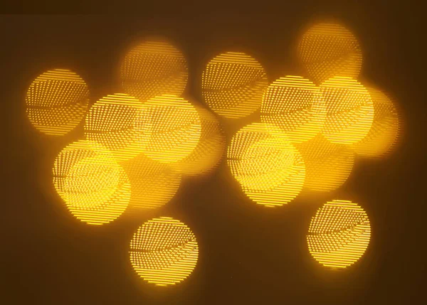 Belo Bokeh Ouro Com Padrão Elementos Geométricos Fundo Escuro — Fotografia de Stock