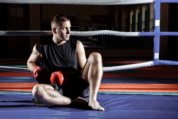 Boxeador Descansando Anillo Boxeador —  Fotos de Stock