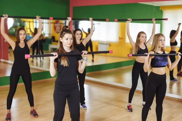 Fitness Deporte Entrenamiento Gimnasio Concepto Estilo Vida Grupo Mujeres Haciendo — Foto de Stock