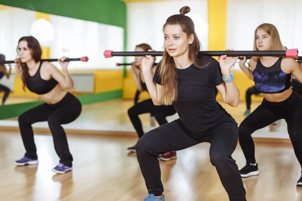 Fitness Deporte Entrenamiento Gimnasio Concepto Estilo Vida Grupo Mujeres Haciendo — Foto de Stock