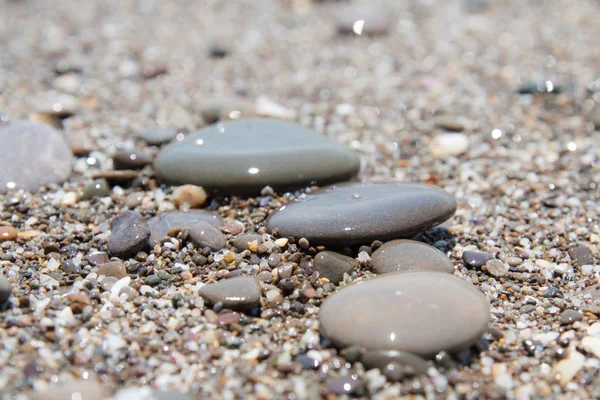 Naturally Rounded Gravel Sea Shore Nature Sea Background Tex — Stock Photo, Image