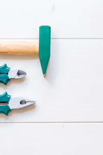 Happy Fathers Day  and Tools On White Background