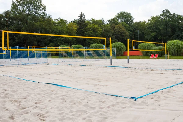 Lieu Avec Nombreux Terrains Volley Ball Filet Volley Ball Sur — Photo