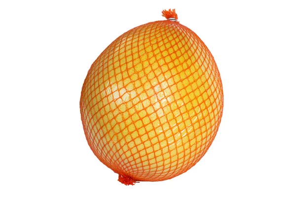 Hele fruitpomelo in een rooster op een witte achtergrond geïsoleerd. knippad — Stockfoto