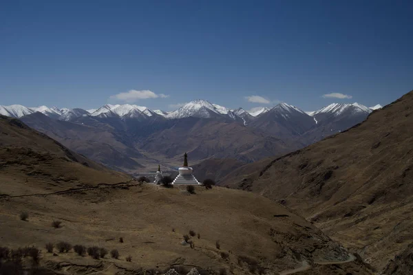 Stoepa Bergen Donkere Yerpa Klooster Omgeving Van Lhasa Tibet — Stockfoto